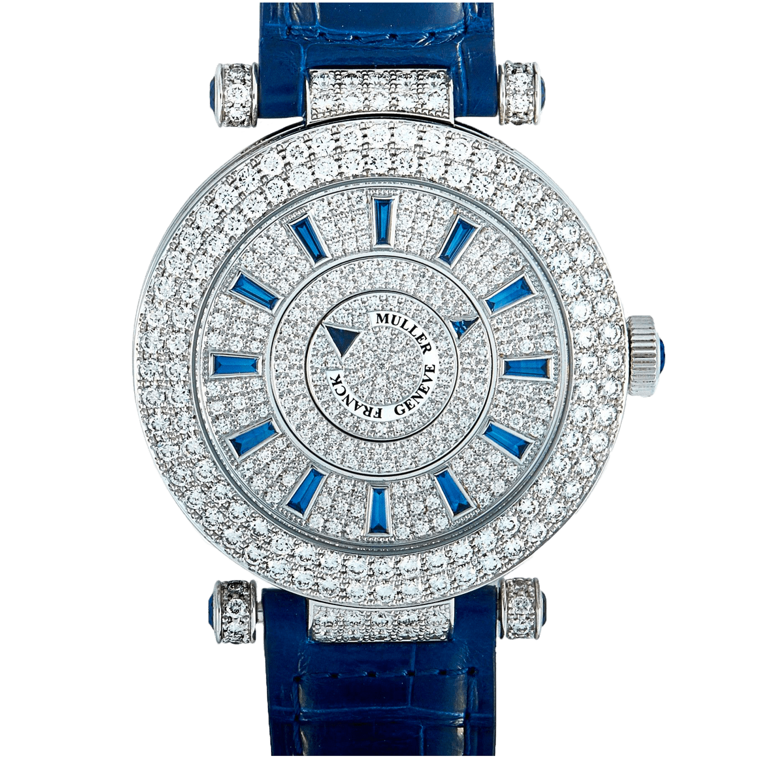 super clone FRANCK MULLER watch ROUND DOUBLE MYSTERY 42MM DM 42 D 2R CD BLUE